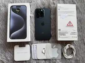 Iphone 15 Pro 256GB Blue Titanium BH 99% Garansi iBox November 2025