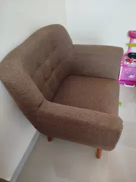 Jual sofa second bahan canvas warna mocca