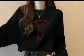 Bisa COD Croptop Wanita Lengan Panjang