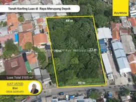 Meruyung jalan utama, tanah luas 3105 dekat ke pintu tol sawangan desa