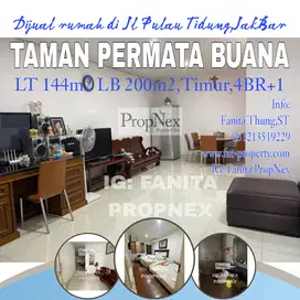 Dijual rumah di Tmn Permata Buana,Jl P Tidung,JakBar LT 144m2,LB 200m2