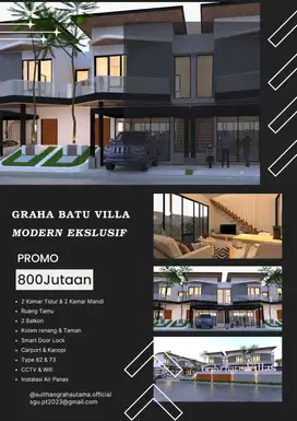Vila batu mewah 800jutaan jtp 3 private pool