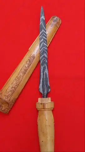 Tombak Lurus Pamor Miring Langka