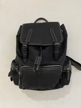 Backpack burberry nylon mix leather black good