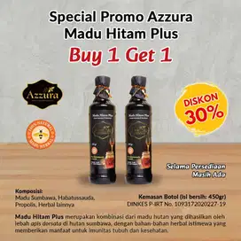 Madu Azzura - Hitam Plus 450gr (Buy 1 Get 1) 450gr / Pcs Madu Hitam*