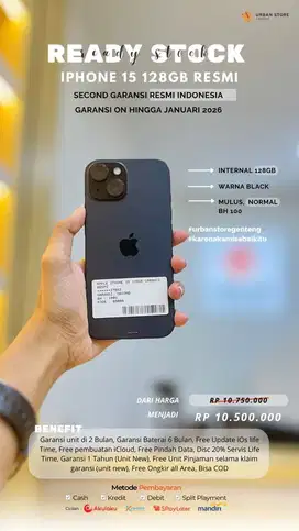 iPhone 15 128GB GARANSI RESMI