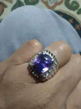 jual batu 2 warna biru ungu ring perak