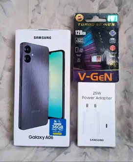 HP SAMSUNG Galaxy A06 RAM 4GB/128GB (MicroSD V-GEN 128GB + Charger).