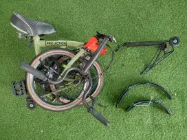 Jual cepat Preloved Folding Bike/sepeda lipat 3, pro action 5 speed