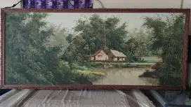 Lukisan Jusuf Hasyim oil on canvas 170x70 cm