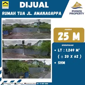 DIJUAL RUMAH TUA HITUNG TANAH DI JALAN AMANAGAPPA AREA SANGAT RAMAI