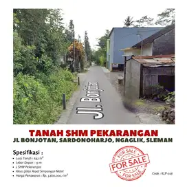 Tanah SHM Cocok Kos Dekat Kampus UII 642 m2