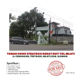 Tanah hook strategis dekat exit tol mlati sleman shm 412 m2
