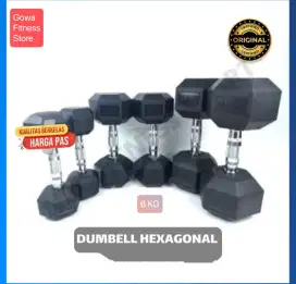 Dumbbell hexagonal satuan 6 kg barbel dumbbell hexa