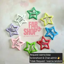 Jepit Rambut Bintang Warna-Warni pastel bold bisa beli grosir