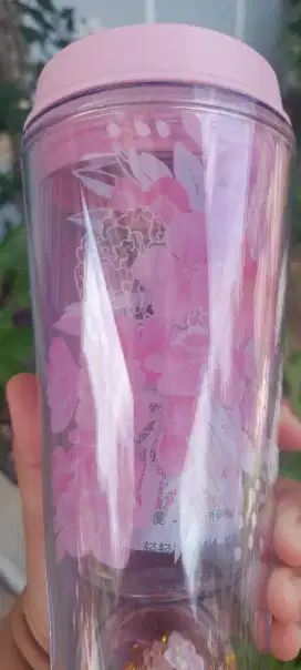 TUMBLER SBUX SAKURA PINK GLITTER GOLD