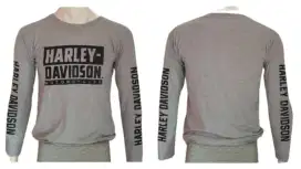 Kaos lengan panjang harley davidson grey motorcycle dan racing
