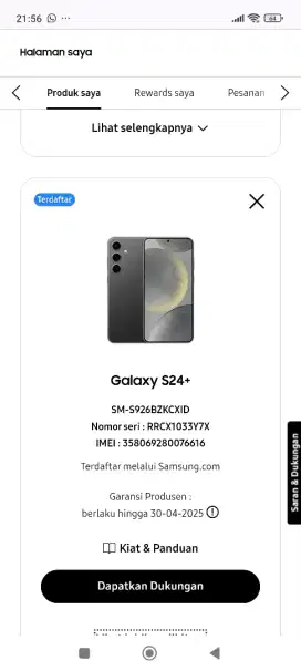 Samsung S24+ Sein 12/512Gb Mulus Garansi On Bisa TT