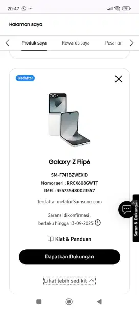 Samsung Z Flip 6 Sein 12/512Gb Mulus Garansi On Bisa TT