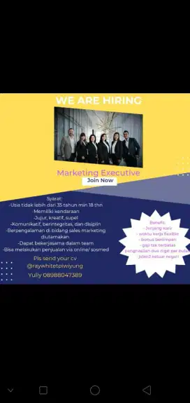 Dicari marketing freelances property yang handal closing