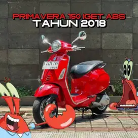 Piaggio Vespa Primavera IGET ABS 150 TAHUN 2018 warna MERAH VERY GOOD
