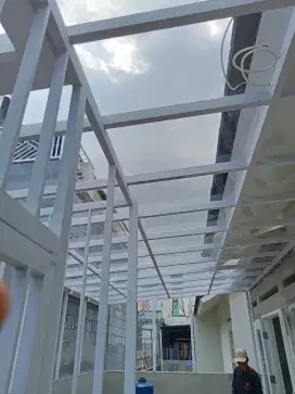 Kanopi rangka hologalvanis atap solarflat