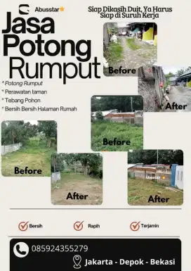Jasa potong rumput dan bersih-bersih