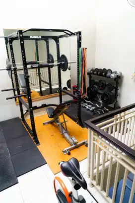 Home Fitness Gym Fullset dengan Sepeda Statis