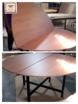 Meja D140/75 Meja Bulat Lipat Tengah model dropleaf