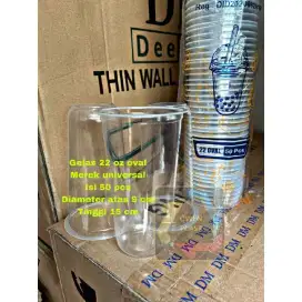 Cup Plastik Oval 22oz per bungkus 50 pcs