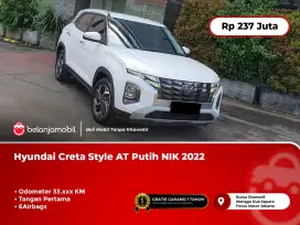 [ TANGAN PERTAMA ] Hyundai Creta Style AT Putih 2022/2023