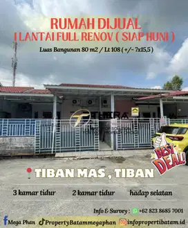 Dijual murah rumah 1 lantai full renovasi di Tiban mas