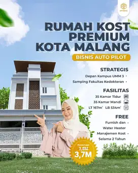 RUMAH KOS PASIVE INCOME 500 JUTA AN/THN DEPAN UMM DAN DEKAT UNIBRAW