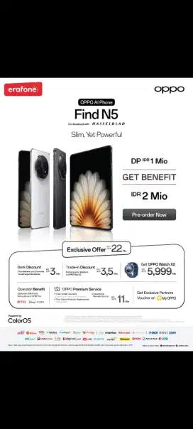 PROMO PO OPPO FIND N5 BEBAS 1X CICILAN