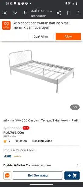 Ranjang tidur Informa new