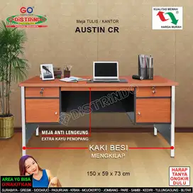 Meja Kerja Tulis Kaki Besi Croom Mengkilap 120~150cm