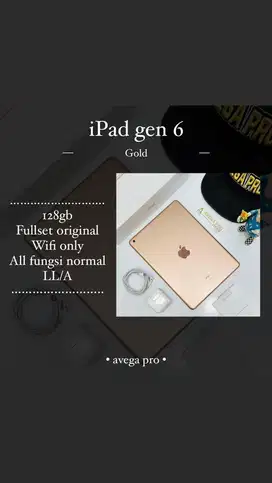 Second iPad gen 6 128gb space gold wifi only