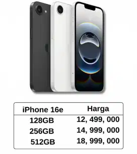 Iphone 16e Free charger dan garansi kerusakan