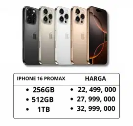 Iphone 16 promax free charger dan garansi human eror 1 tahun