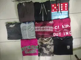 Hoodie branded dan crewneck second