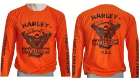 Kaos lengan panjang harley davidson v engine dan skull