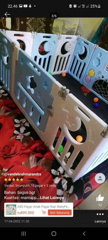 Pagar pembatas anak bermain, only 1 jt