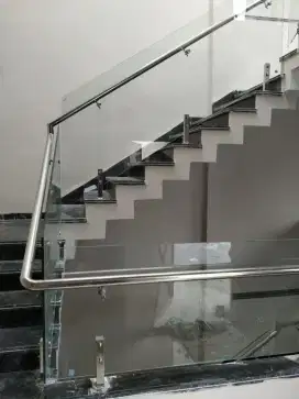 pagar stainless kaca tempeed glass *089