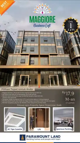 Maggiore Business Loft 3 Lantai Sisa 1 Unit Saja Gading Serpong