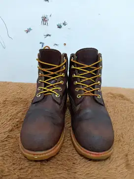 Timberland boots coklat kulit semir