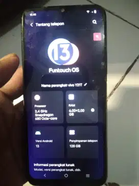 vivo y21t 8/128 minus