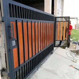 Pagar sleding rumah minimalis + grc