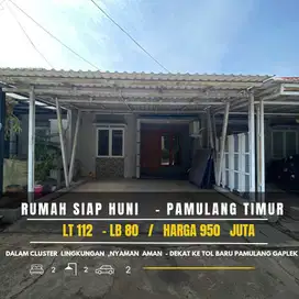 DIJUAL RUMAH TANAH LUAS DAN SIAP HUNI DALAM CLUSTER DEKAT TOL PAMULANG