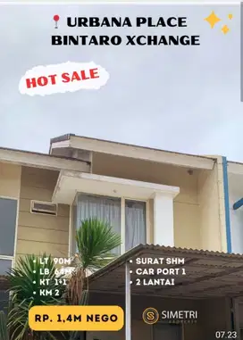 Dijual rumah cantik 2 lantai Urbana place ciputat bintaro