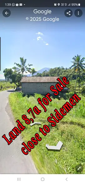 Land 8,7a for Sale close to Sidemen Traditional Village Bali